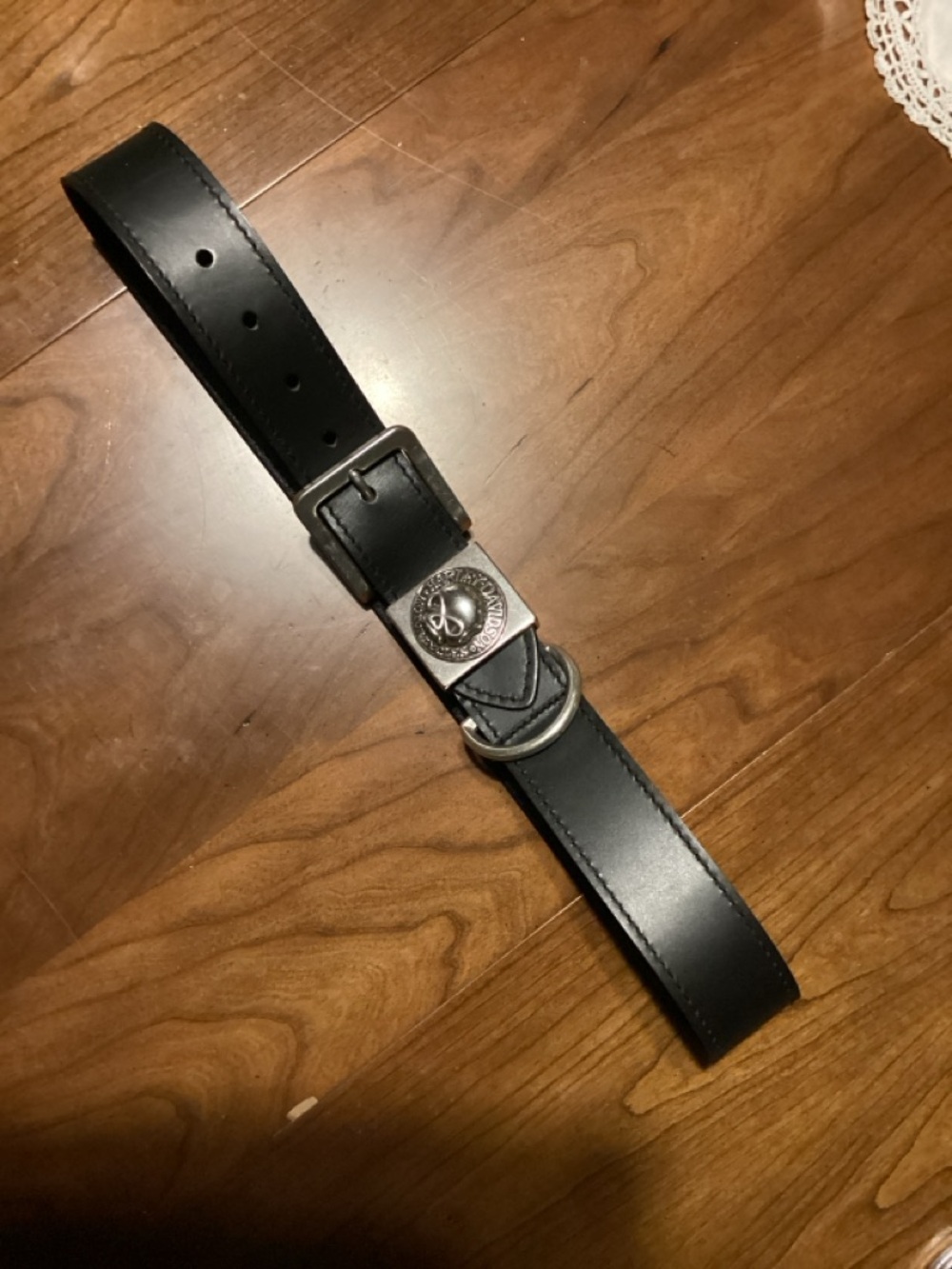 Harley Davidson Black Leather Women’s Belt with Silver Skull 💀 Accent